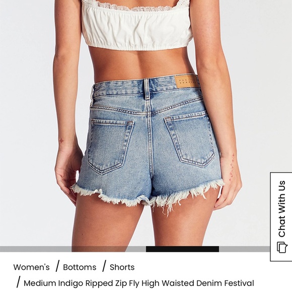 PacSun Light Blue Distressed Jean Shorts - Picture 13 of 13